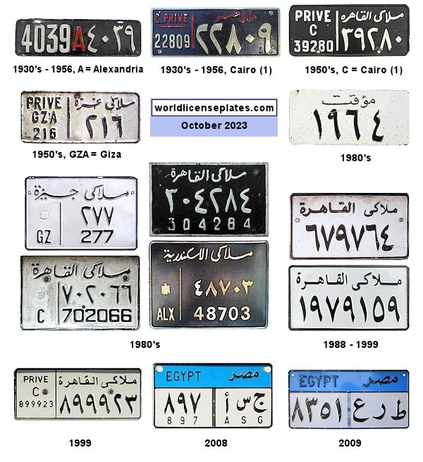 License Plates of Egypt