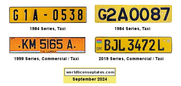 Taxi and Commercial License Plates