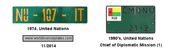 U.N. in Guinea-Bissau License Plates