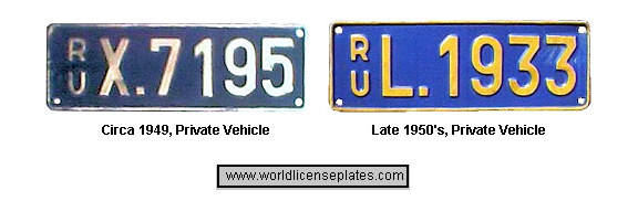 Ruanda-Urundi License Plates