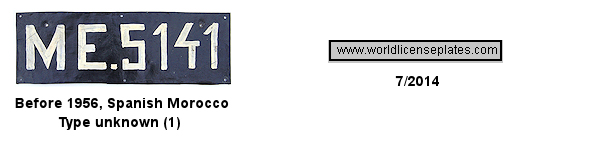 Historic Spanish Sahara License Plates