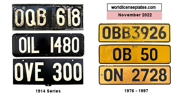 Orange Free State License Plates