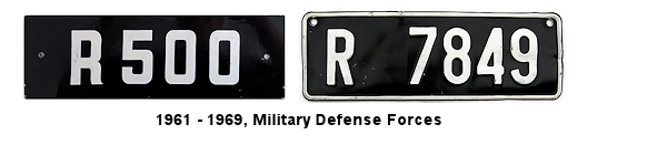 South African Military License Plates