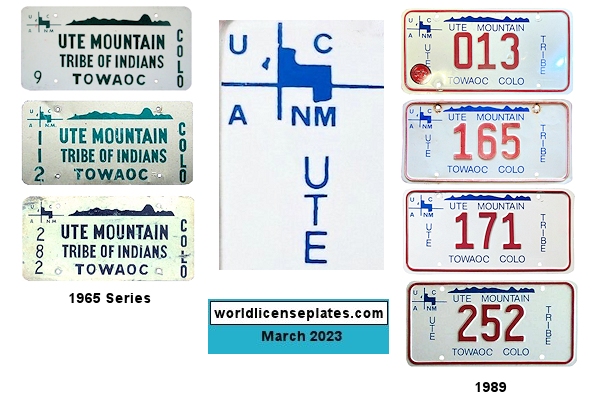 General License Plates of the Ute Mountain Tribe
