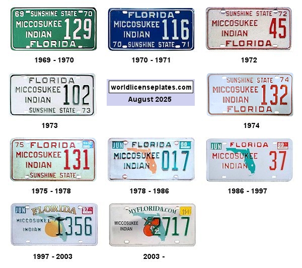 License Plates of the Miccosukee Indians