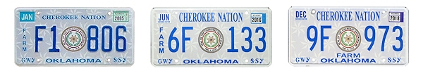 Farm License Plates of the Cherokee Nation