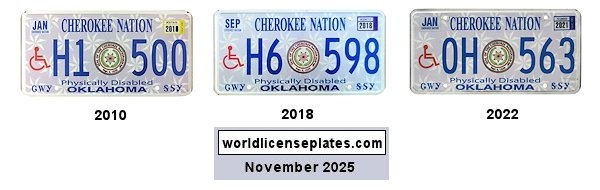 Handicapped License Plates of the Cherokee Nation