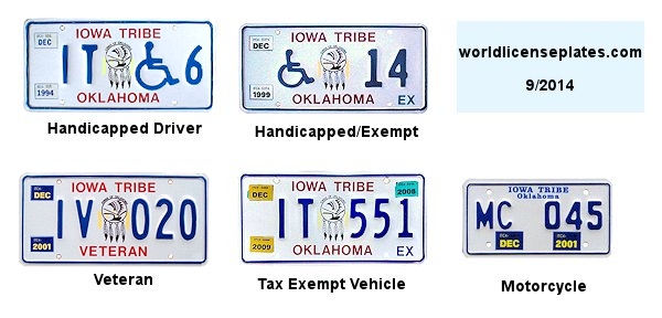 License Plates of the Iowa Tribe