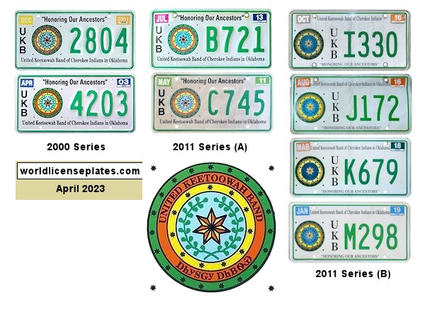 License Plates of the Keetoowah Cherokee Indians