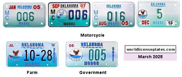 Other License Plates of the Modoc Tribe