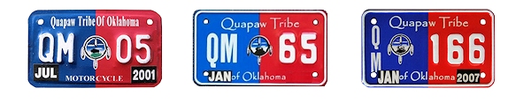 Motorcycle Plates of the Quapaw