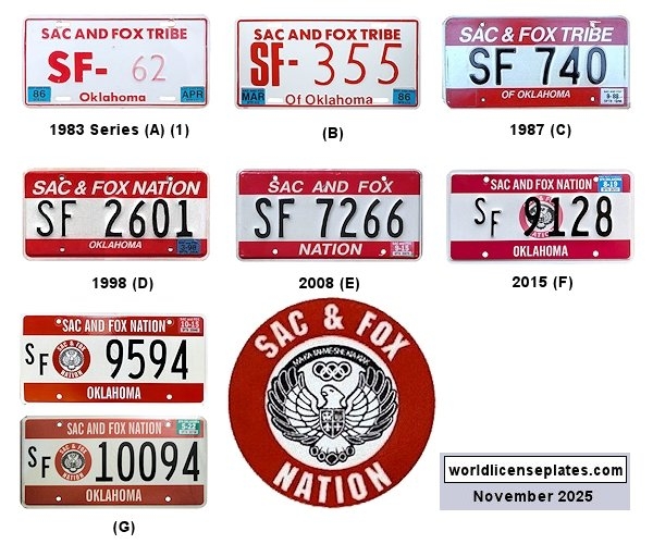License Plates of the Sac and Fox Nation