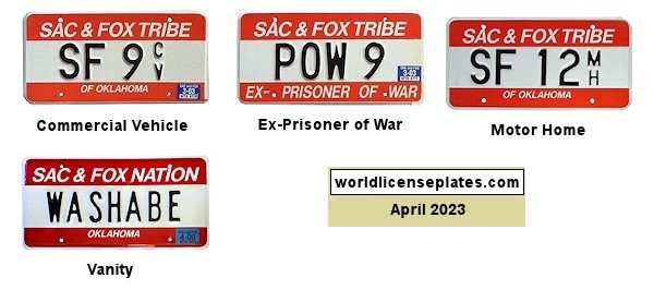 License Plates of the Sac and Fox
