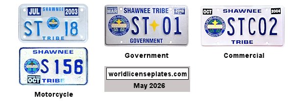 Non-Passenger/Other License Plates of the Shawnee Tribe