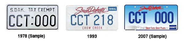 License Plates of the Crow Creek Sioux