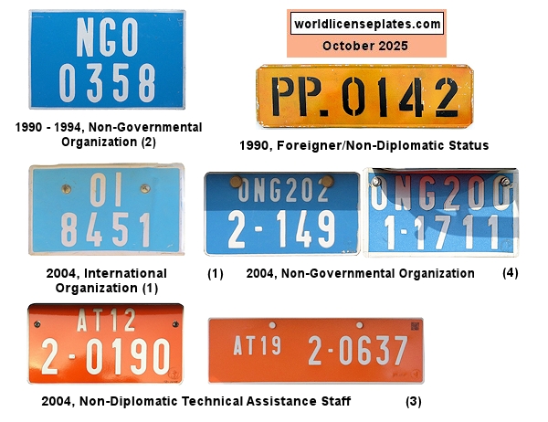 Non-Diplomatic Staff, NGO License Plates