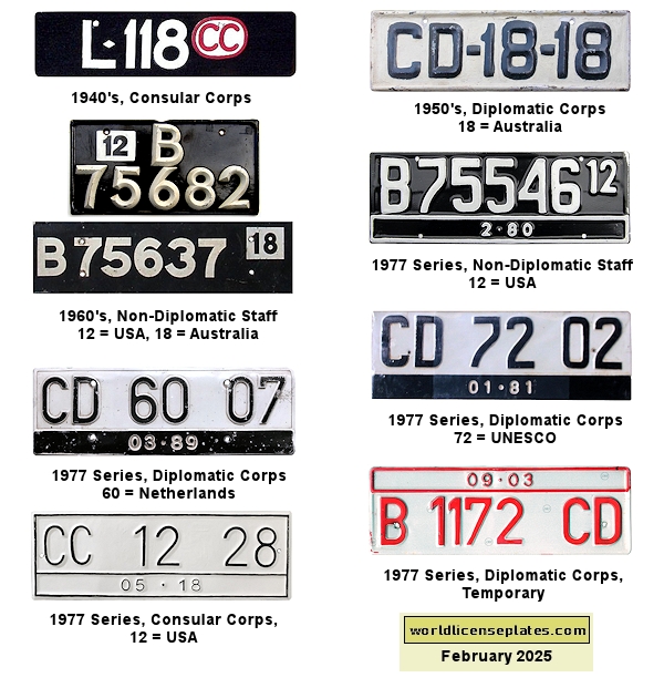 Consular, Diplomatic Corps License Plates