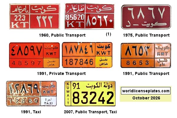 Public and Private Transport License Plates