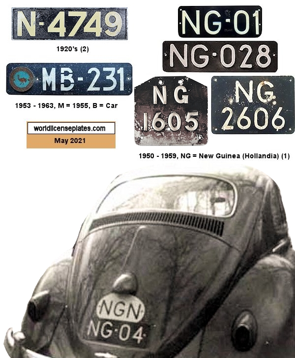 Netherlands New Guinea License Plates