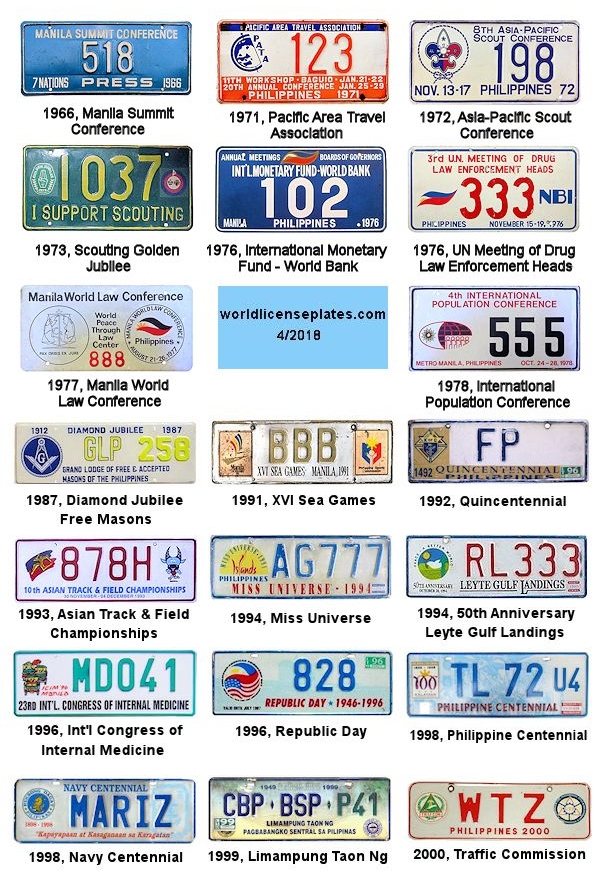 Philippines Events License Plates