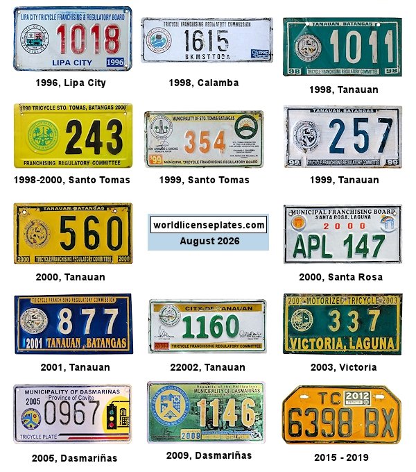 Tricycle License Plates