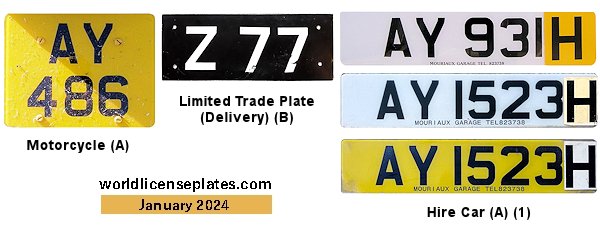 Alderney License Plates