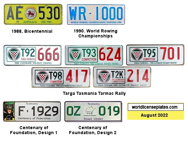 Tasmania Events License Plates