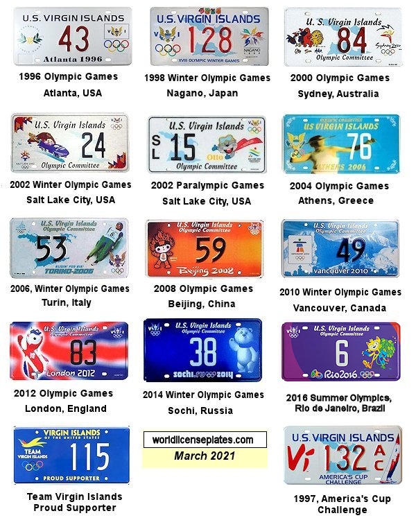USVI Sports Related License Plates