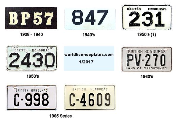 British Honduras License Plates
