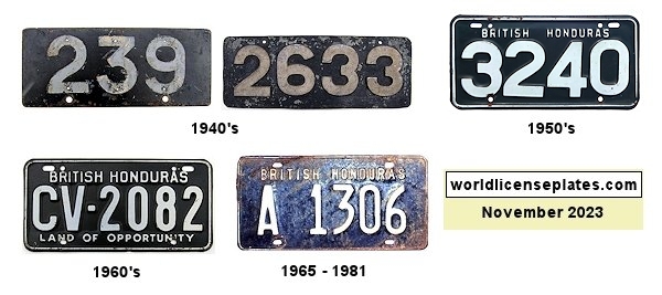 British Honduras Commercial License Plates