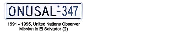 United Nations in El Savador License Plates