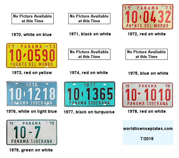 Panama Zonian License Plates