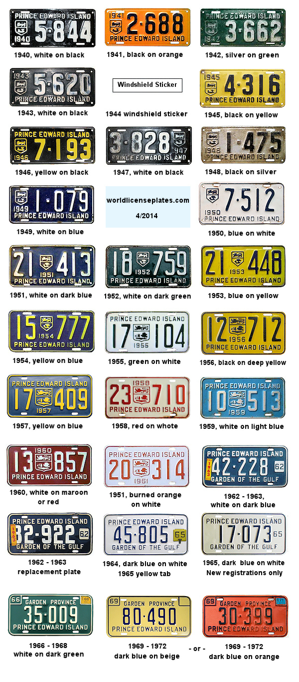 License Plates of Prince Edward Island