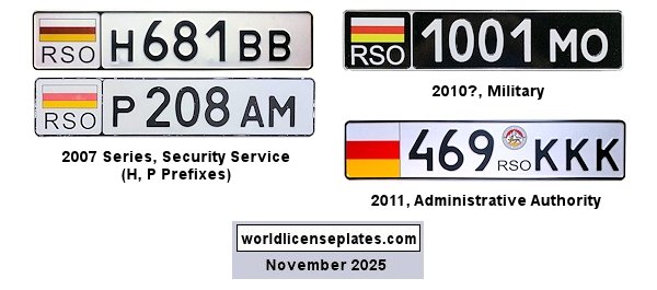 South Ossetia Other License Plates