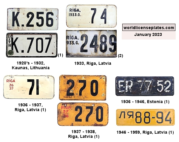 Early Private Passenger License Plates