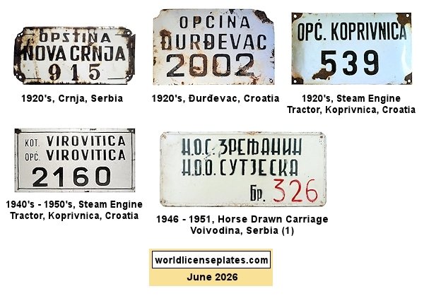 Steam Tractor, Horse Drawn Carriage License Plates