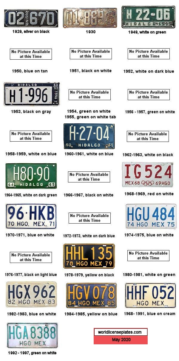 License Plates of Hidalgo