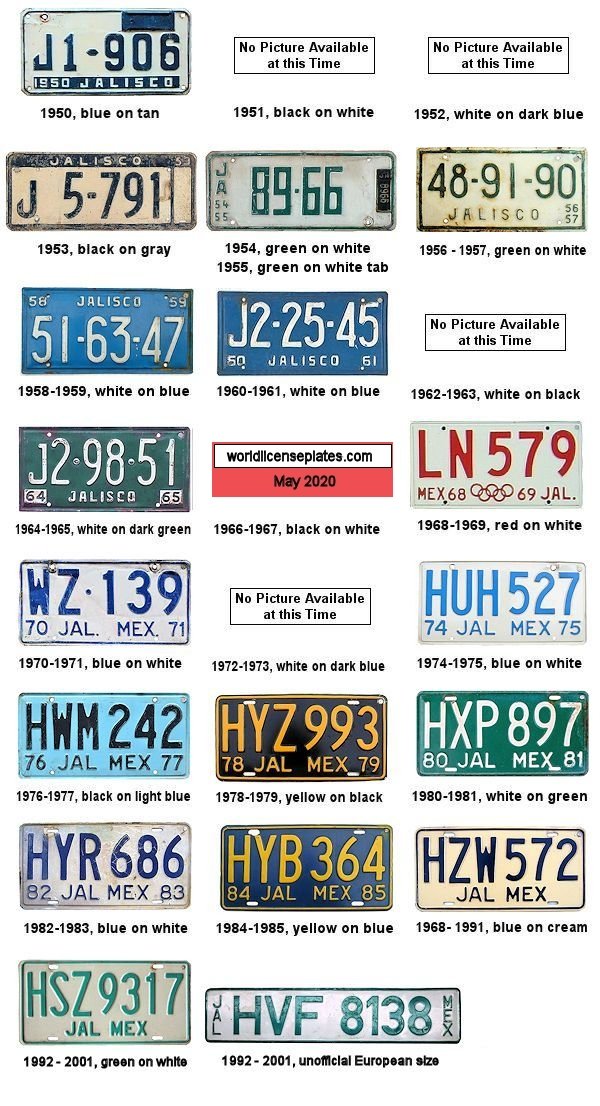 Jalisco License Plate History 2