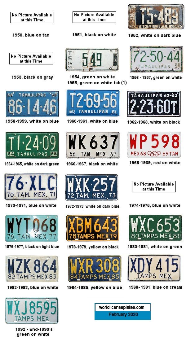 Tamaulipas Plate History 2