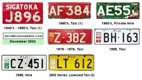 Taxi, Hire License Plates