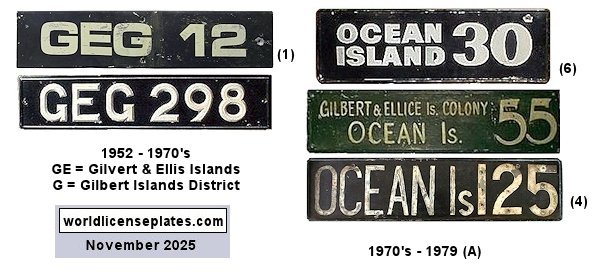 Gilbert & Ellis Islands License Plates