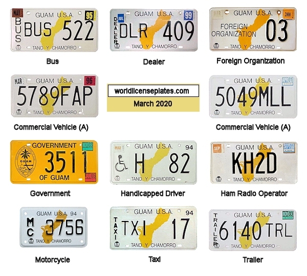 License Plates of Guam