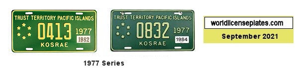 General TTPI Kosrae License Plates