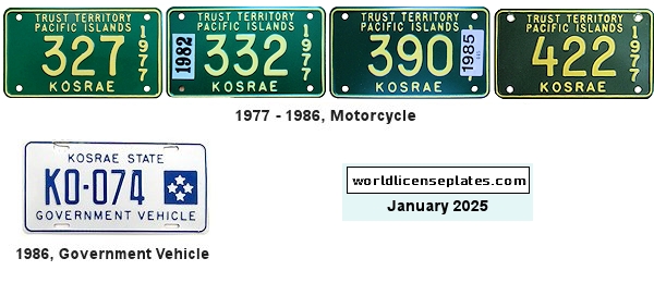 Other TTPI Kosrae License Plates