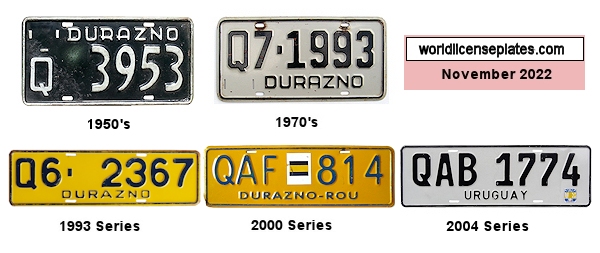 Durazno License Plates