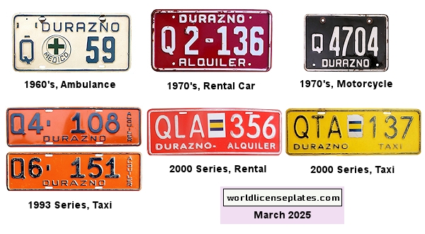 Durazno License Plates