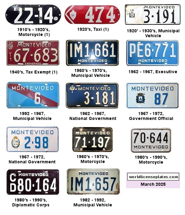 Montevideo License Plates