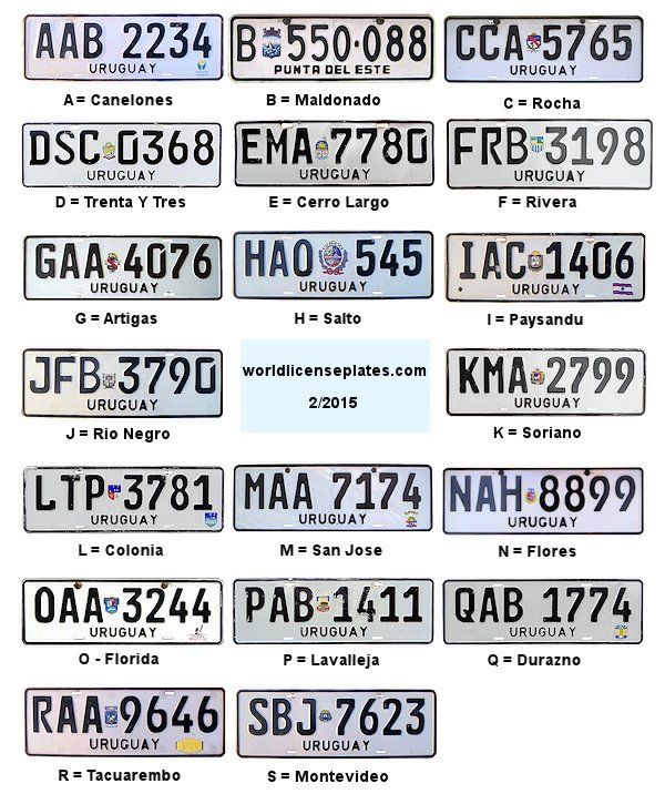 Uruguay License Plates