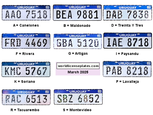 Uruguay License Plates