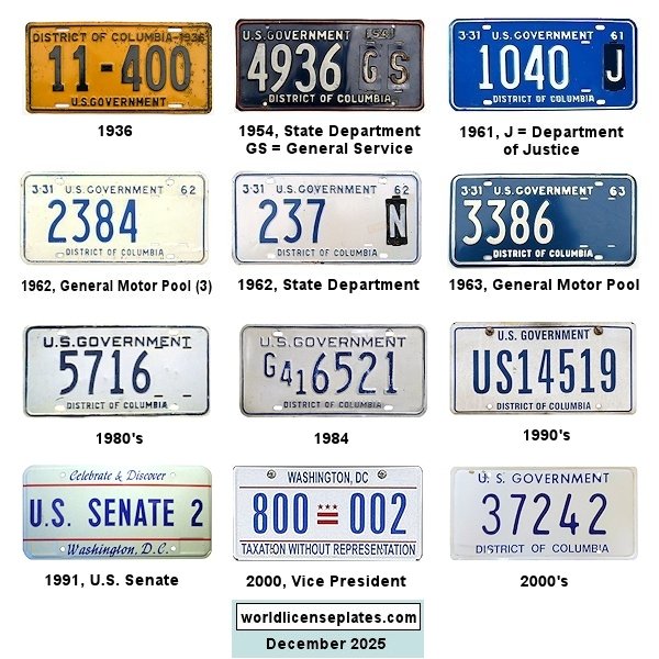 DC Government License Plates